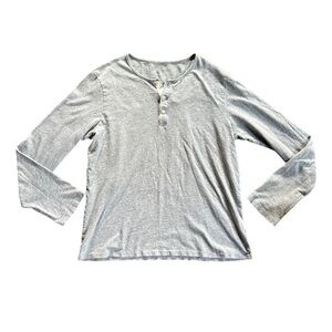 Club Monaco Gray Womens Medium Henley Long Sleeve Tee
